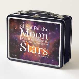 Purple Orange Nebula Inspirational Quote Metal Lunch Box
