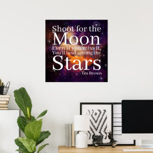 Purple Orange Nebula Inspirational Quote Poster