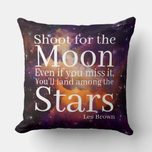 Purple Orange Nebula Inspirational Quote Throw Pillow