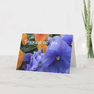 Purple & Orange Pansies w/ Green Floral Photo 4810 Card