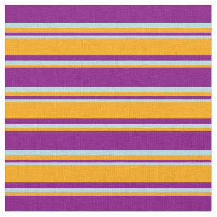 Purple, Orange & Powder Blue Coloured Stripes Fabric