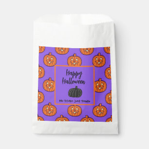 Purple orange pumpkins Halloween trick or treat Favour Bag