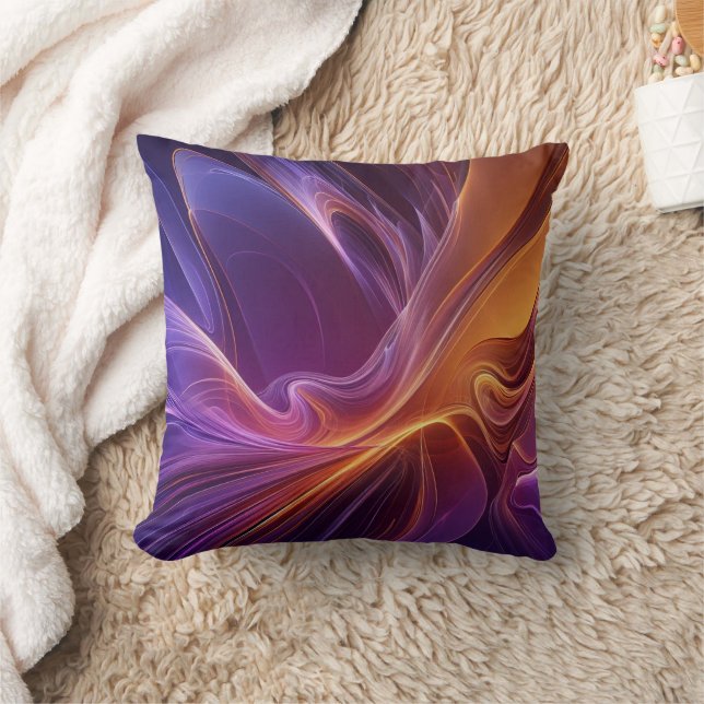 Purple orange radiant throw pillow (Blanket)