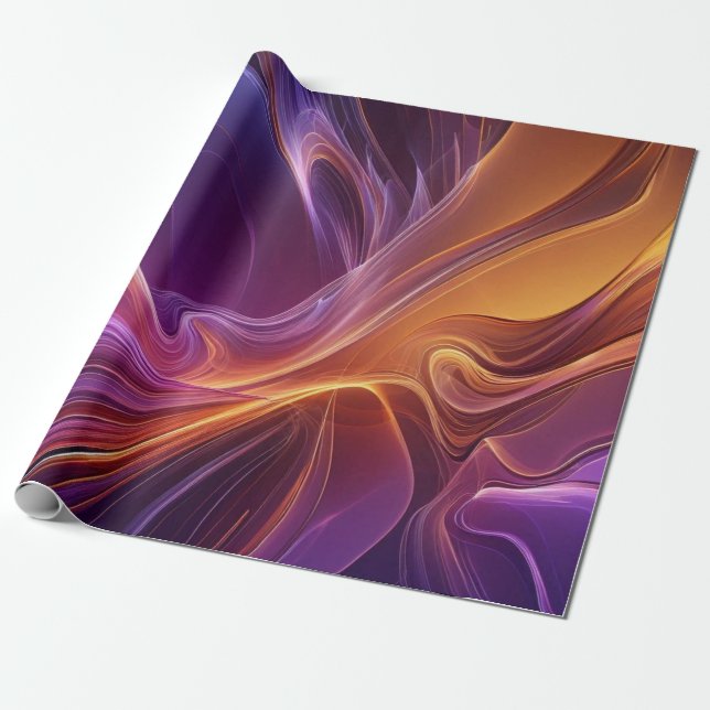 Purple orange radiant wrapping paper (Unrolled)