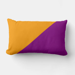 Purple & Orange Solid Colour Background Lumbar Pillow