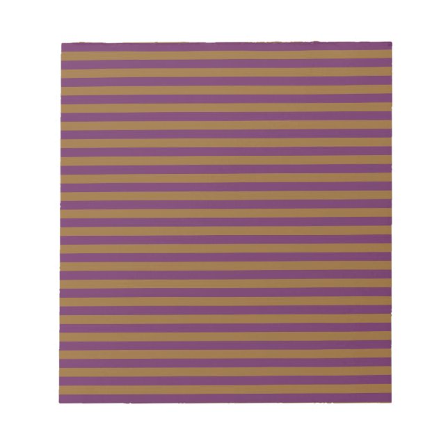 Purple Orange Stripes Pattern Notepad (Front)