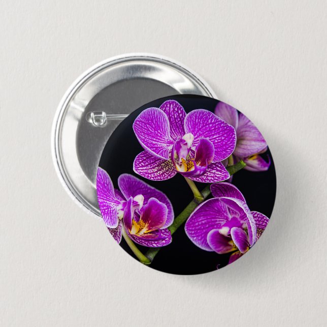 Purple orchid 2 inch round button (Front & Back)