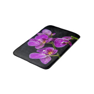 Purple orchid bath mat
