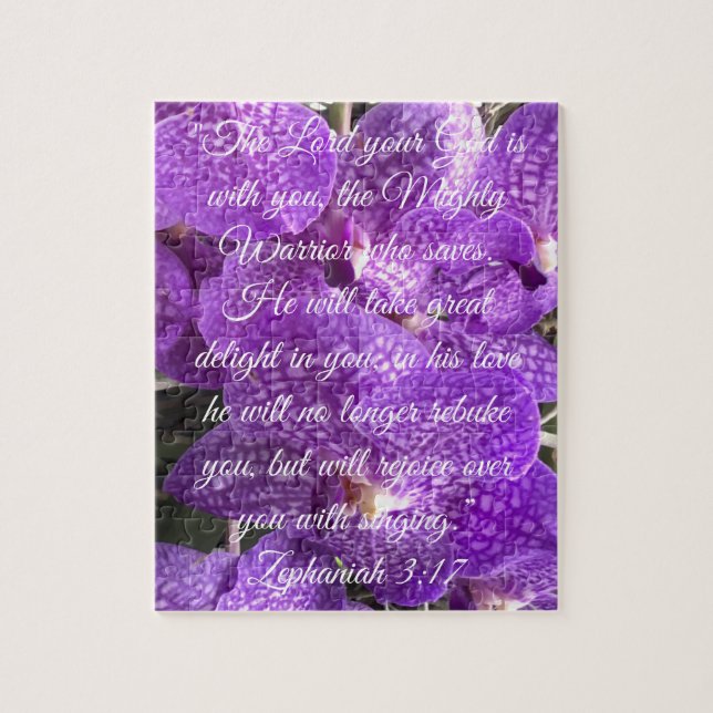 Purple Orchid / Bible Jigsaw Puzzle (Vertical)