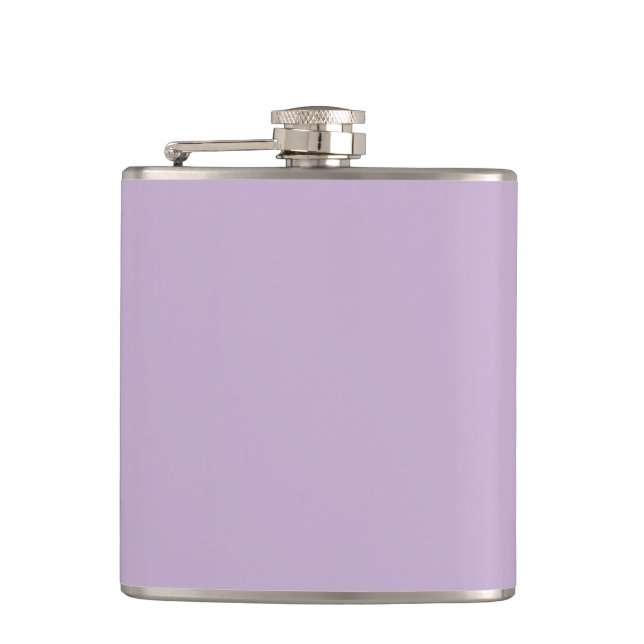 Purple Orchid Bloom Solid Colour Print Hip Flask (Front)