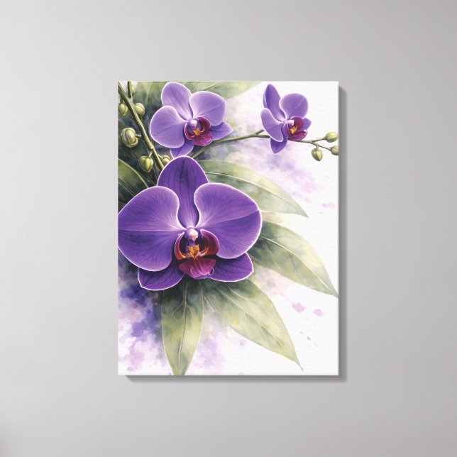 Purple Orchid Botanical  Canvas Print (Front)