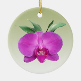 Purple Orchid Ceramic Ornament