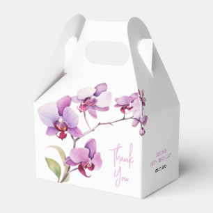 Purple Orchid Flower Blossom Birthday Favor Box