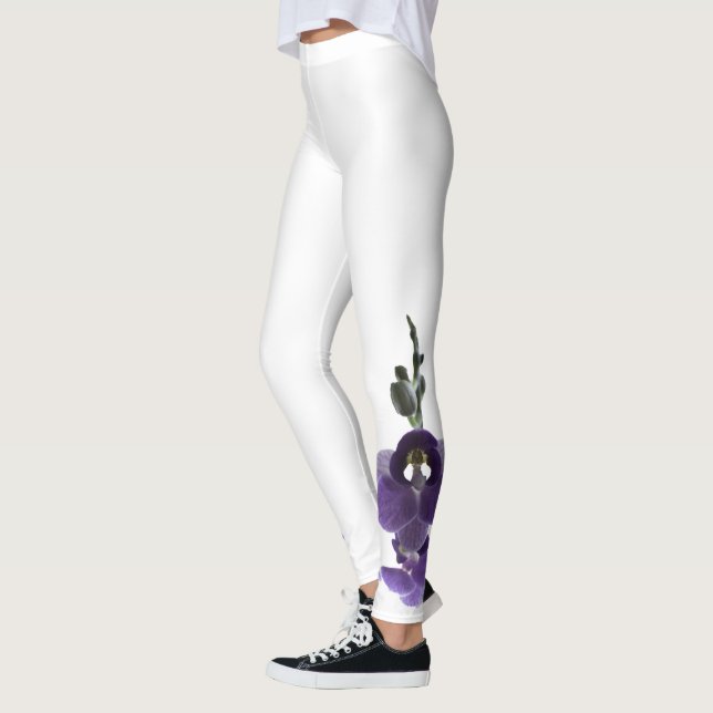Purple orchid flower. leggings (Left)