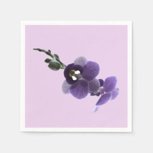 Purple orchid flower,  napkin