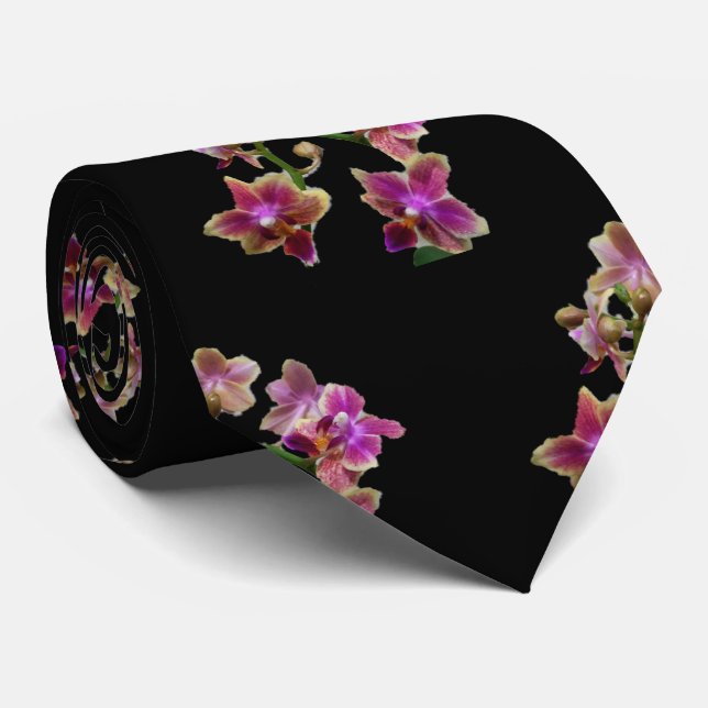 PURPLE ORCHID FLOWER  TIE (Rolled)