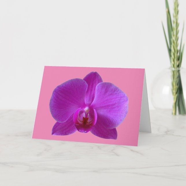 Purple Orchid Greeting Card (Front)