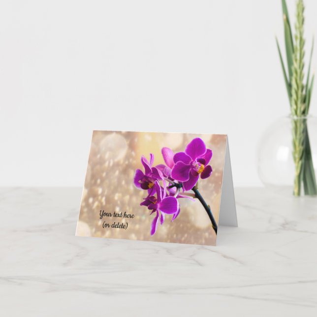Purple Orchid Greeting card (Front)