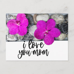 Purple Orchid I love you Mom for Mommy Postcard