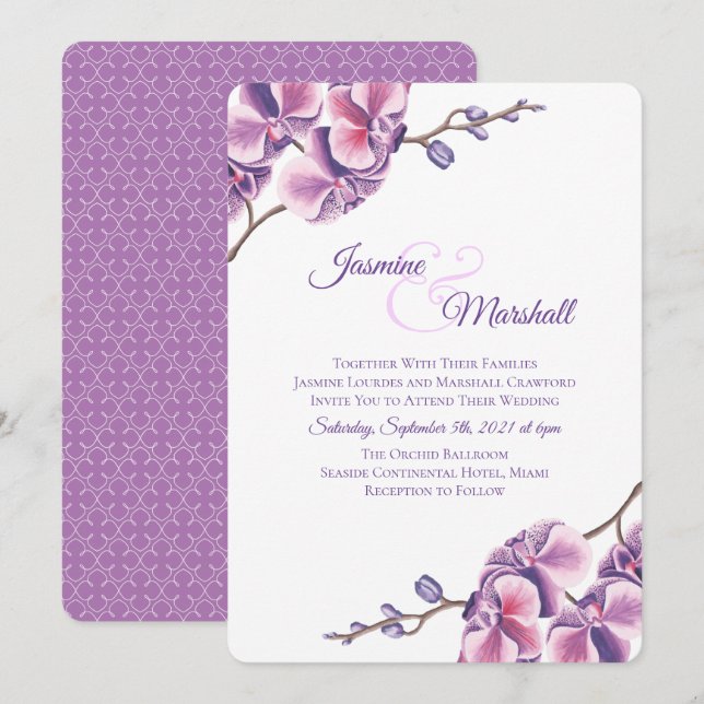 Purple Orchid Invitation (Front/Back)