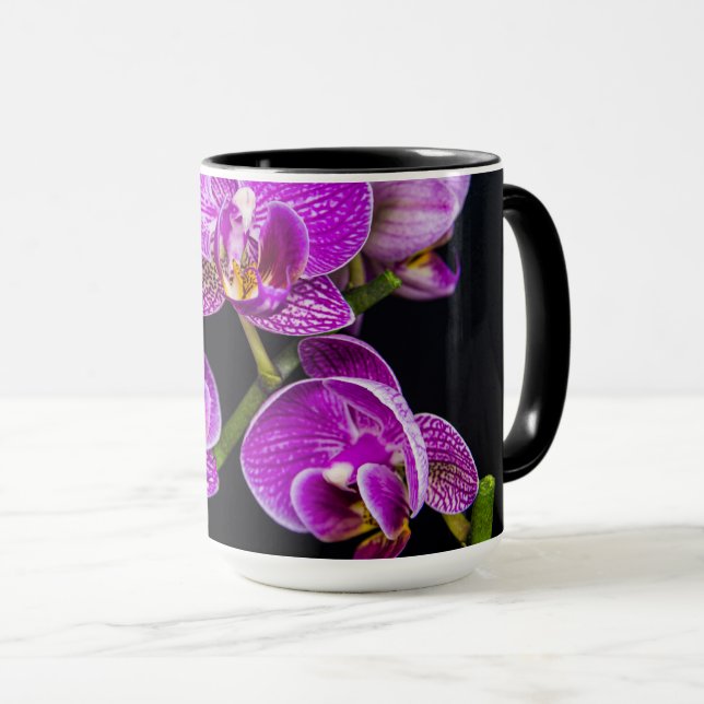 Purple orchid mug (Front Right)