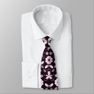 Purple orchid neck tie