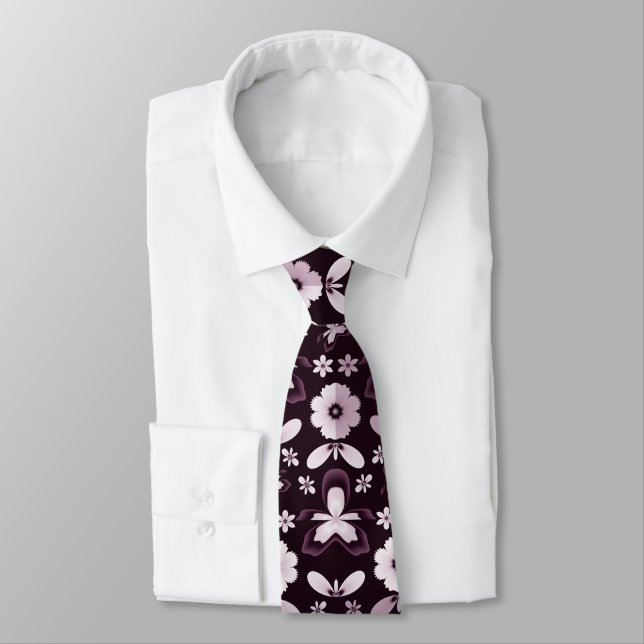 Purple orchid neck tie (Tied)