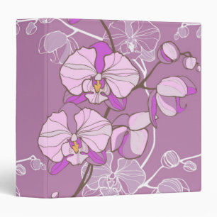 Purple Orchid Pattern Binder