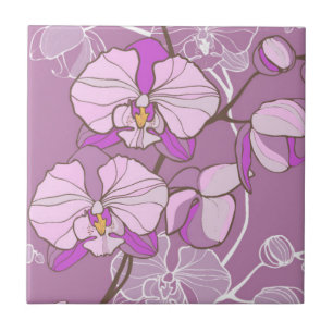 Purple Orchid Pattern Tile