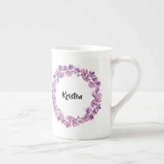 Purple Orchid personalized teacup Bone China Mug