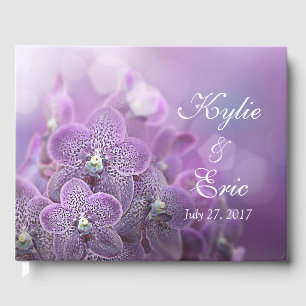 Purple Orchid Personalized Wedding Guest Book