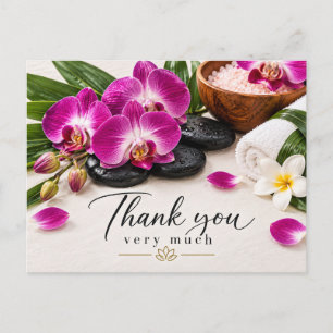 Purple Orchid Spa Thank You Elegant Wellness Postcard