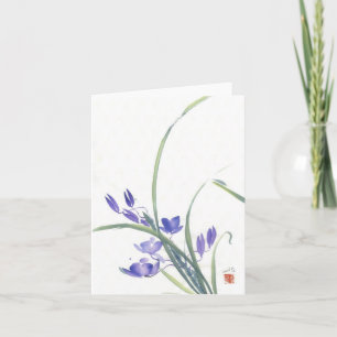 Purple Orchid Watercolor card