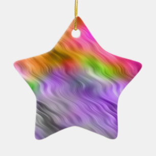 Purple Orchid Wavy Texture Ceramic Ornament