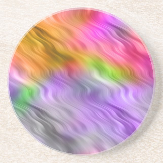 Purple Orchid Wavy Texture Coaster (Front)