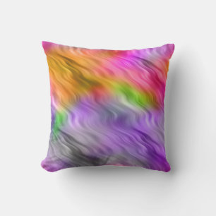 Purple Orchid Wavy Texture Throw Pillow