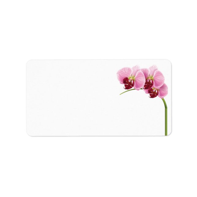 Purple Orchid Wedding Mailing Address Label (Front)