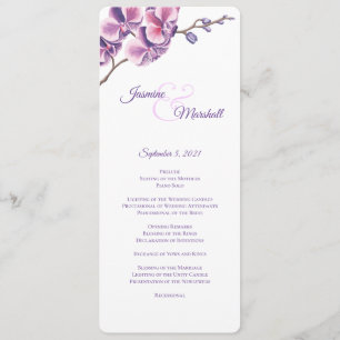 Purple Orchid Wedding Program
