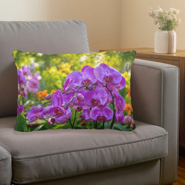 Purple Orchids Accent Pillow (Accent pillow with purple orchids)