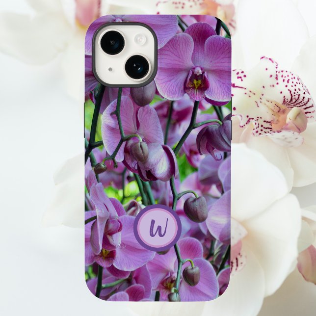 Purple Orchids and Vines with Name Case-Mate iPhone Case (Creator Uploaded)