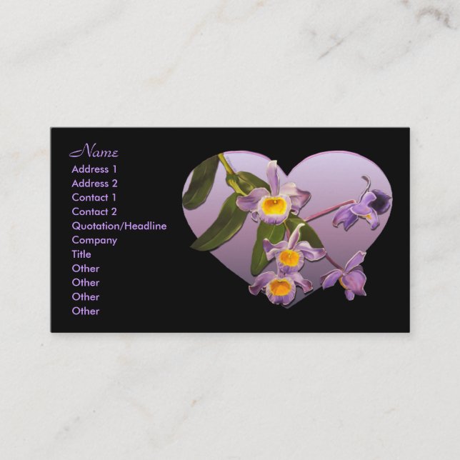Purple Orchids Business Cards (Front)