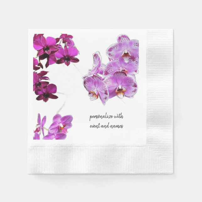 Purple Orchids Napkins (Front)