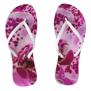 Purple Orchids Petals Flip Flops