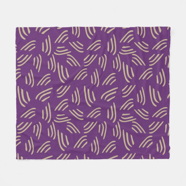 Purple Organic Lines Fleece Blanket (Front (Horizontal))