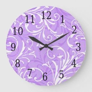 Purple Ornamental Round Clock