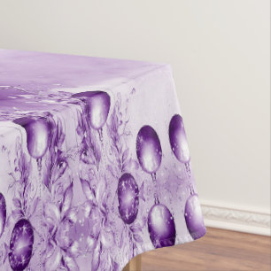 Purple Ornaments Christmas Holiday Tablecloth