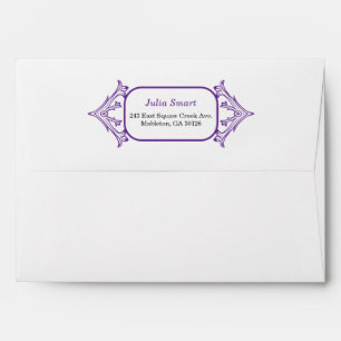 Purple Ornate Patterned Frame Envelope