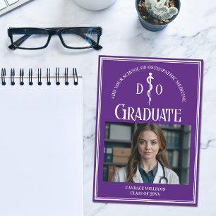 Purple Osteopathic Medical School Graduation Photo Announcement