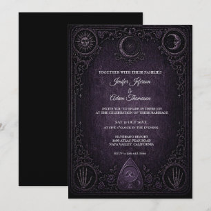 Purple Ouija board Gothic Wedding Invitation