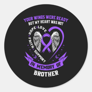 Purple overdose awareness day items in memory of b classic round sticker